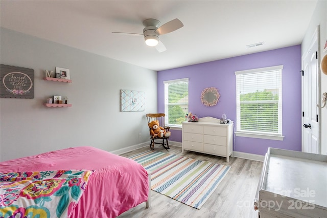 85017 Newloch Ct, Lancaster, SC 29720 - bedroom with light wood finished floors, baseboards, and ceiling fan