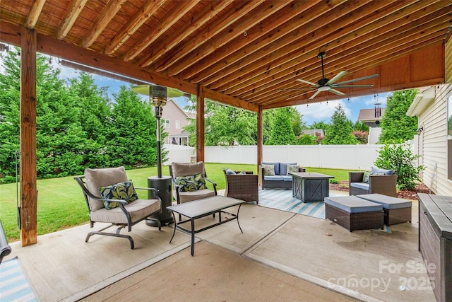 85017 Newloch Ct, Lancaster, SC 29720 - view of patio with outdoor lounge area and a ceiling fan