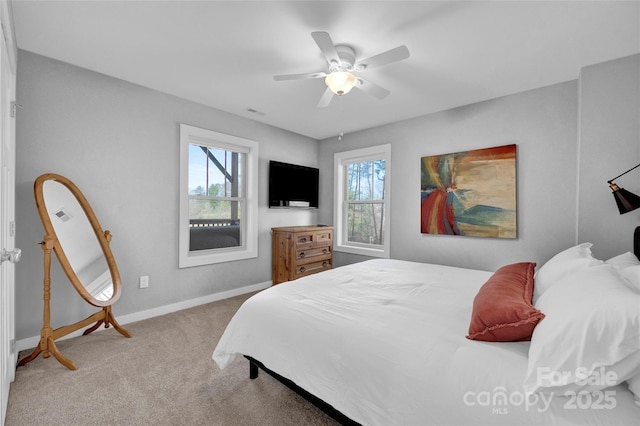 11 Ridge Brook Dr, Weaverville, NC 28787 - carpeted bedroom featuring multiple windows, baseboards, and ceiling fan