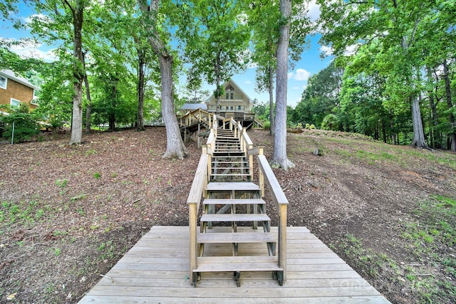 2248 White Heron Rd, Liberty Hill, SC 29074 - dock with stairway and a wooden deck