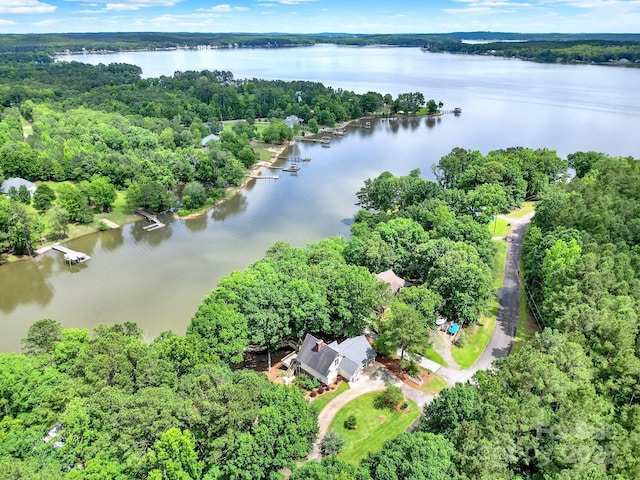 2248 White Heron Rd, Liberty Hill, SC 29074 - aerial overview of property's location with a large body of water and a forest
