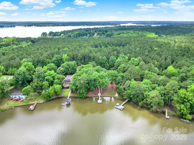 2248 White Heron Rd, Liberty Hill, SC 29074 - drone / aerial view of a large body of water and a forest