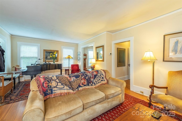 108 Connally St, Black Mountain, NC 28711 - living area with wood finished floors and ornamental molding