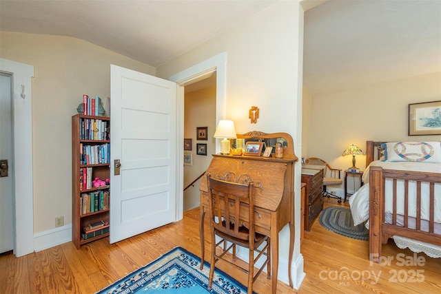 108 Connally St, Black Mountain, NC 28711 - bedroom with wood finished floors and lofted ceiling