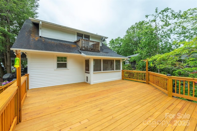 108 Connally St, Black Mountain, NC 28711 - wooden terrace with a sunroom