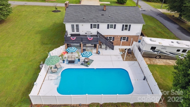 1 Plaza Dr, Granite Falls, NC 28630 - view of pool with stairs, a patio, and a wooden deck
