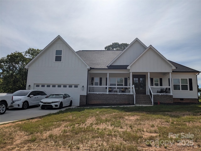 133 Harbourtown Dr, Kings Mountain, NC 28086 - view of front of property with a porch, board and batten siding, and a front yard