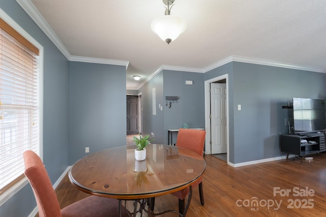 500 Belleview Rd, Rock Hill, SC 29730 - dining room featuring wood finished floors, baseboards, and ornamental molding