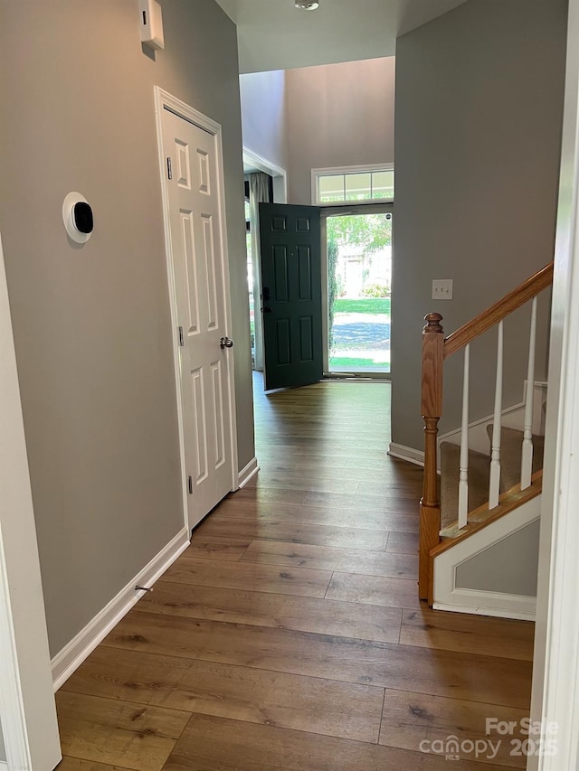 2567 Holly Oak Ln, Gastonia, NC 28056 - corridor with hardwood / wood-style flooring and stairway