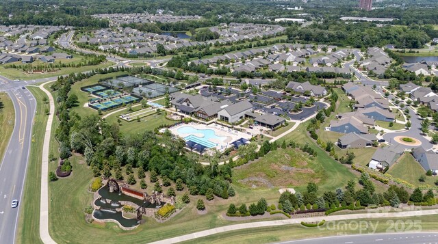238 Cherrytree Dr, Fort Mill, SC 29715 - aerial view of property and surrounding area featuring a pool area and nearby suburban area