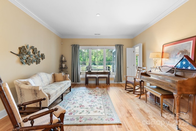 5487 Back Shore Dr, Granite Falls, NC 28630 - living room with crown molding, light wood-type flooring, and baseboards