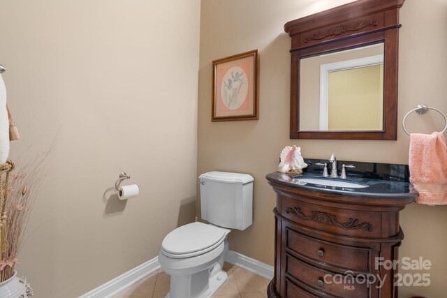 5487 Back Shore Dr, Granite Falls, NC 28630 - half bath with tile patterned floors and vanity