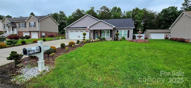 120 Deer Ridge Dr, Hudson, NC 28638 - view of front of house with concrete driveway, a front lawn, and a garage