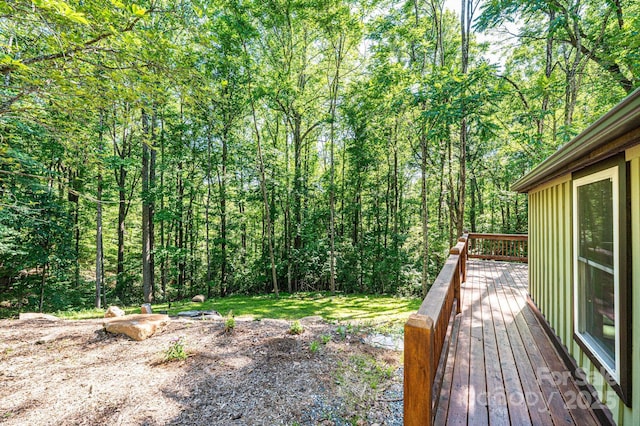 2448 Alfred Hartley Rd, Lenoir, NC 28645 - deck featuring a forest view