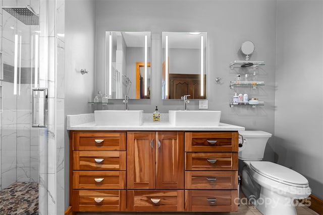 2160 Valle Cay Dr, Vilas, NC 28692 - full bath featuring vanity, a shower stall, and toilet