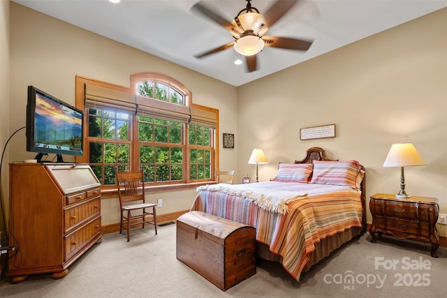 2160 Valle Cay Dr, Vilas, NC 28692 - bedroom with light colored carpet, baseboards, and recessed lighting