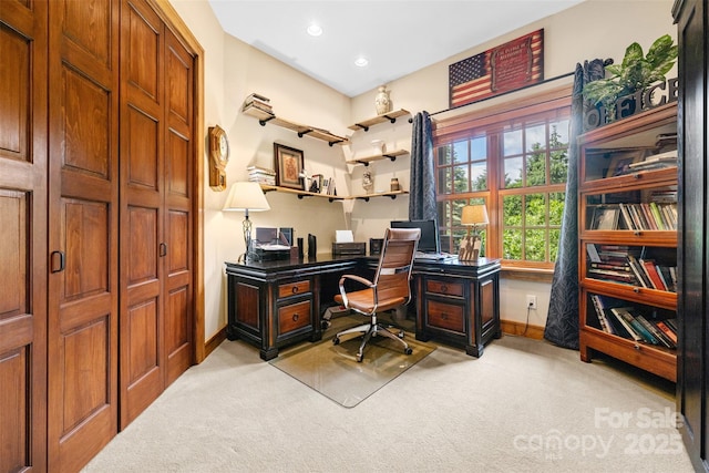2160 Valle Cay Dr, Vilas, NC 28692 - office with light colored carpet, baseboards, and recessed lighting