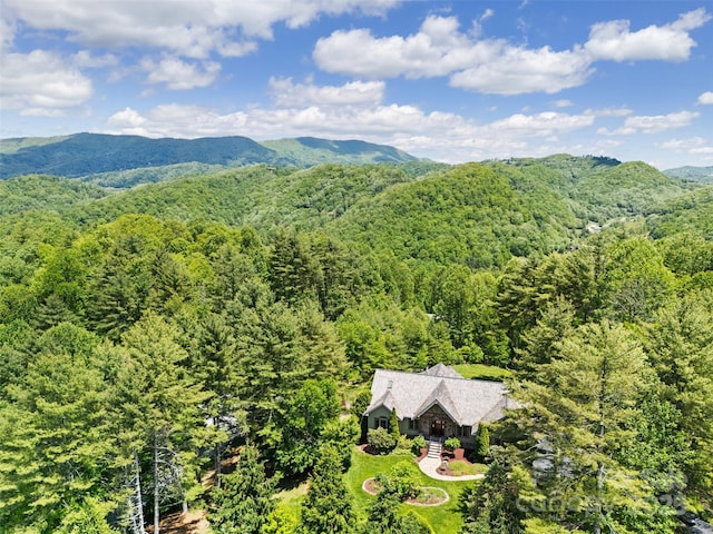 2160 Valle Cay Dr, Vilas, NC 28692 - view from above of property with a heavily wooded area and a mountainous background