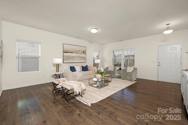 5160 Thomasville Dr Unit 123, Belmont, NC 28012 - living area featuring dark wood-type flooring and baseboards