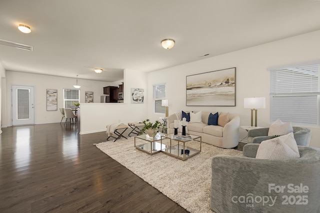 5160 Thomasville Dr Unit 123, Belmont, NC 28012 - living room featuring dark wood-style floors and baseboards