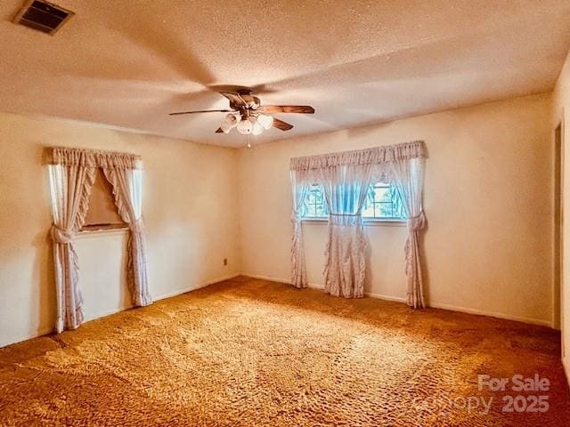 6714 Old Shelby Rd, Vale, NC 28168 - carpeted spare room featuring a ceiling fan and a textured ceiling