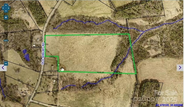 6714 Old Shelby Rd, Vale, NC 28168 - aerial map of property and surrounding area featuring property boundaries highlighted