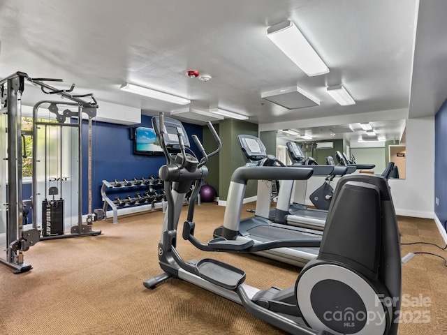 408 Bowling Park Rd, Asheville, NC 28803 - workout area featuring baseboards