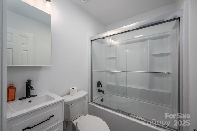2418 Live Oak Ct, Gastonia, NC 28056 - bathroom featuring vanity, toilet, and enclosed tub / shower combo