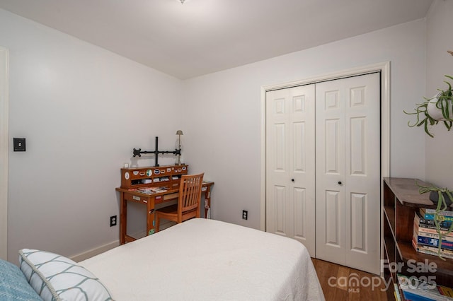 2418 Live Oak Ct, Gastonia, NC 28056 - bedroom with wood finished floors and a closet