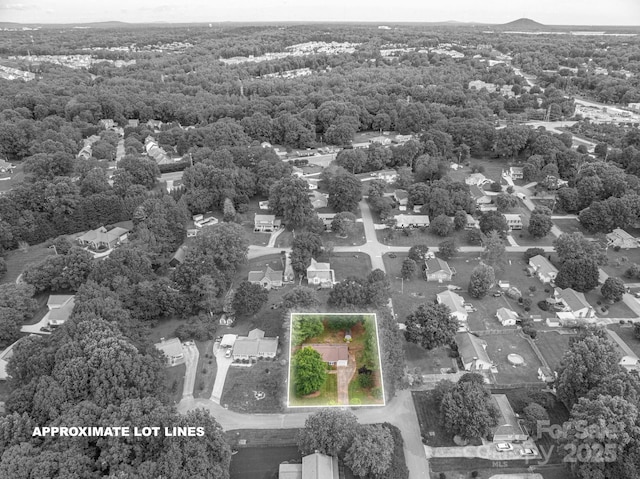 2418 Live Oak Ct, Gastonia, NC 28056 - aerial overview of property's location featuring property parcel outlined and a forest