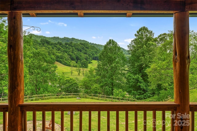 101 Trinity Dr, Clyde, NC 28721 - deck with a view of trees
