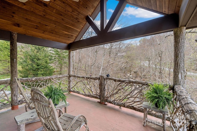 140 Spruce Hollow Rd, Beech Mountain, NC 28604 - view of patio / terrace featuring a wooded view