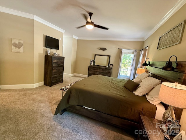 4230 Berry Hill Ct, Concord, NC 28025 - bedroom featuring crown molding, carpet flooring, and a ceiling fan