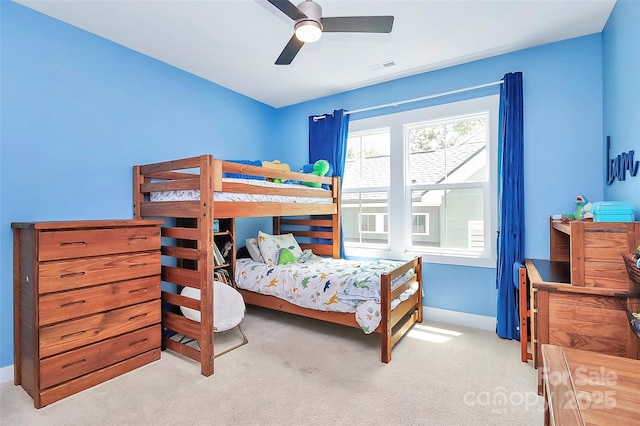 2600 Palm Ave, Charlotte, NC 28205 - bedroom featuring carpet flooring, a ceiling fan, and baseboards