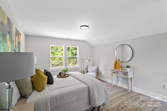 2906 Swicegood Rd, Linwood, NC 27299 - bedroom with wood finished floors, baseboards, and lofted ceiling