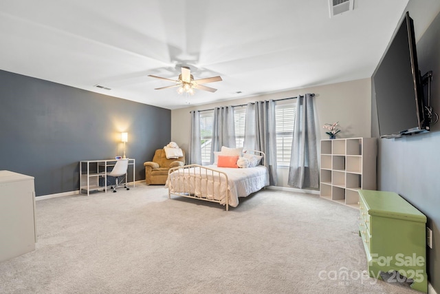 12637 Belmont Mansion Dr, Charlotte, NC 28273 - carpeted bedroom featuring a ceiling fan and baseboards