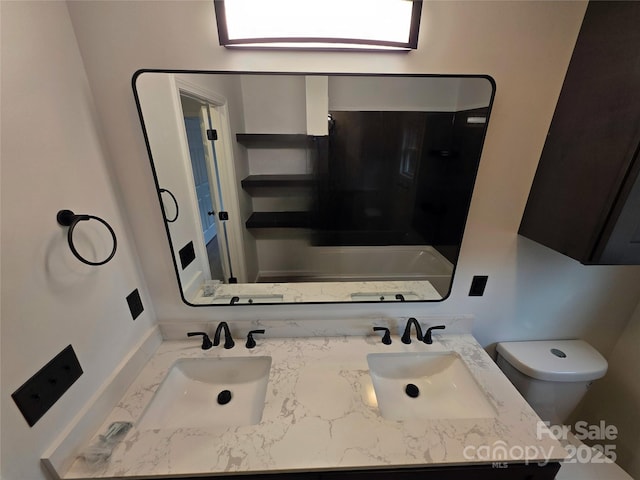 4364 Grover Pl, Granite Falls, NC 28630 - bathroom with toilet and double vanity