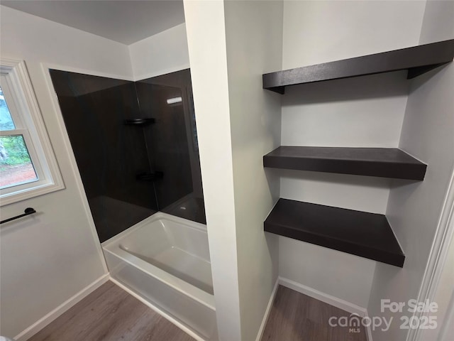 4364 Grover Pl, Granite Falls, NC 28630 - full bathroom featuring wood finished floors and  shower combination