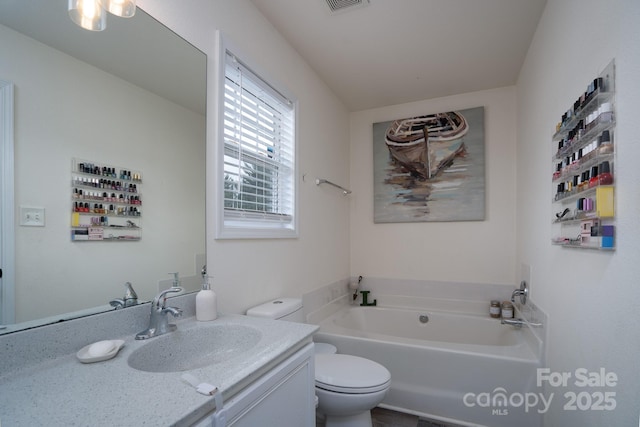 12719 Walking Stick Dr, Charlotte, NC 28278 - full bathroom featuring a garden tub, toilet, and vanity
