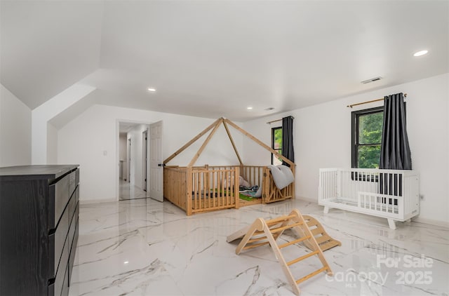 8429 Meadowcroft Ct, Charlotte, NC 28215 - bonus room with marble tiled flooring, recessed lighting, and baseboards
