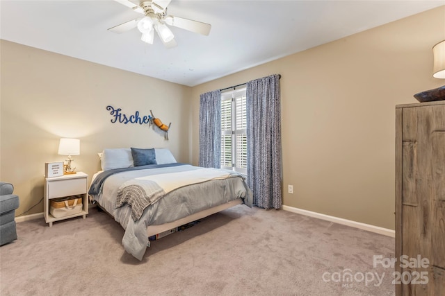 5233 Fairvista Dr, Charlotte, NC 28269 - bedroom with baseboards, carpet, and ceiling fan