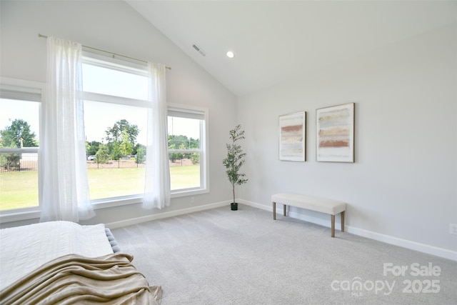 3924 Dahlia Dr, Harrisburg, NC 28075 - unfurnished bedroom featuring baseboards, carpet flooring, recessed lighting, and high vaulted ceiling