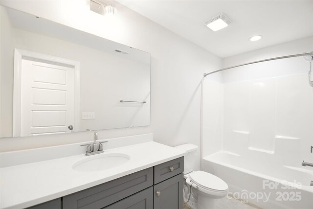 3924 Dahlia Dr, Harrisburg, NC 28075 - full bathroom featuring toilet, vanity, bathing tub / shower combination, and recessed lighting