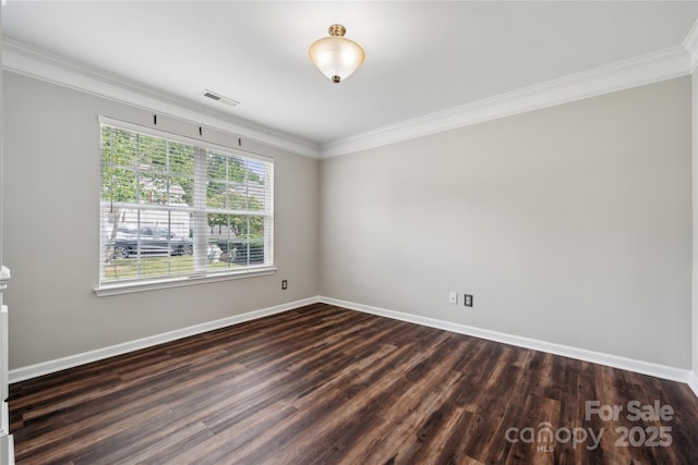 2028 Covered Bridge Ct, Rock Hill, SC 29732 - empty room with ornamental molding, dark wood-type flooring, and baseboards