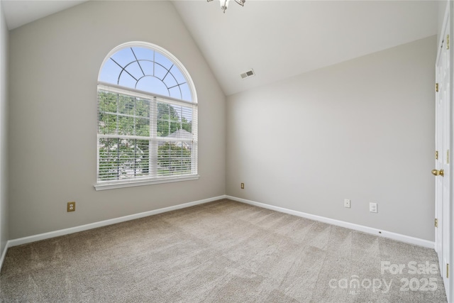 2028 Covered Bridge Ct, Rock Hill, SC 29732 - carpeted empty room with plenty of natural light, lofted ceiling, and baseboards