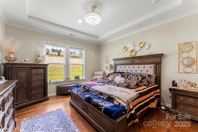 19004 Dry Narrows Way, Charlotte, NC 28278 - bedroom with a tray ceiling and wood finished floors