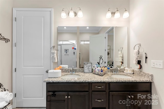 19004 Dry Narrows Way, Charlotte, NC 28278 - full bath featuring double vanity and a shower stall