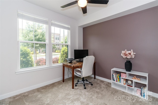 628 Uwharrie River Rd, Charlotte, NC 28211 - carpeted office space with a ceiling fan and baseboards