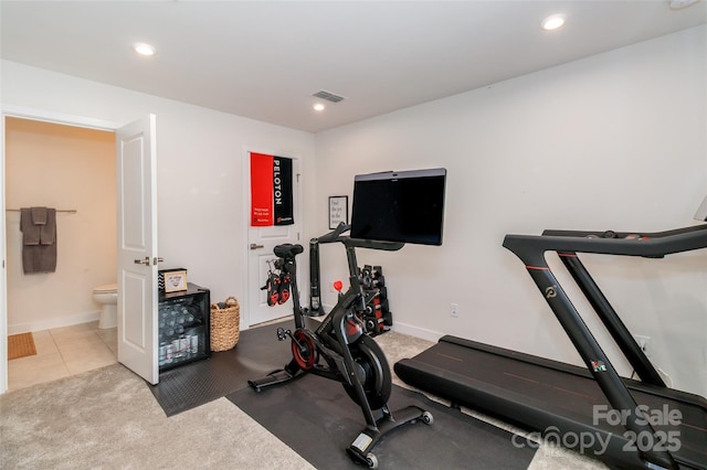 628 Uwharrie River Rd, Charlotte, NC 28211 - workout room with recessed lighting and baseboards