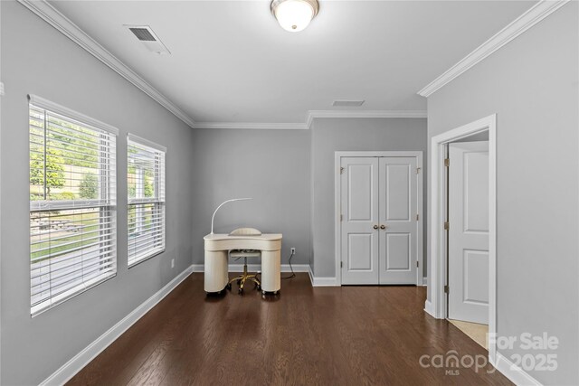11209 Flenniken Ct, Charlotte, NC 28277 - interior space with ornamental molding, wood finished floors, and baseboards